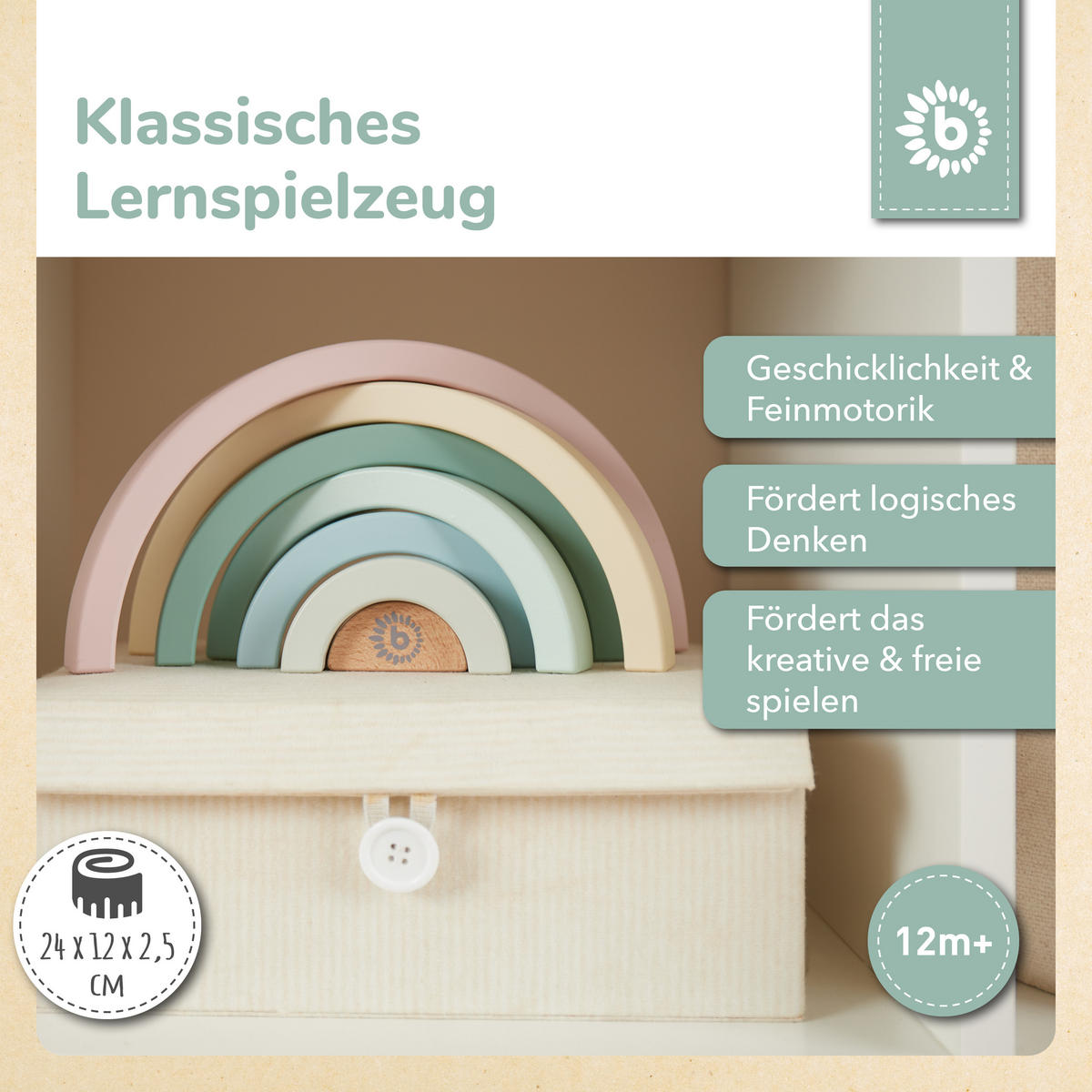 REGENBOGEN aus Holz - ab 12 Monate - Multicolor, Holz (12.1/24.2cm) - Bieco Spielwaren