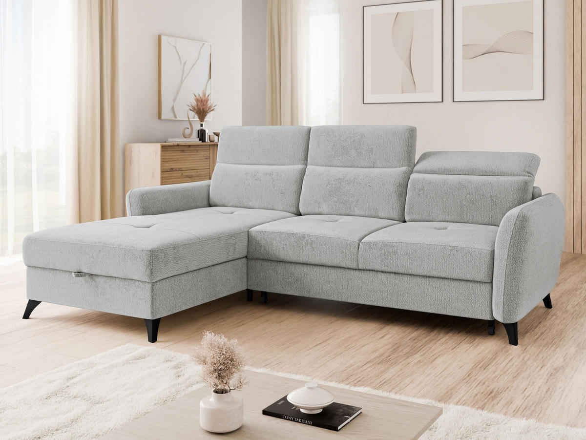 ECKSOFA Talia, Seite: Links LC-2R - Hellgrau/Schwarz, Holz/Kunststoff (238/167cm) - MIRJAN24