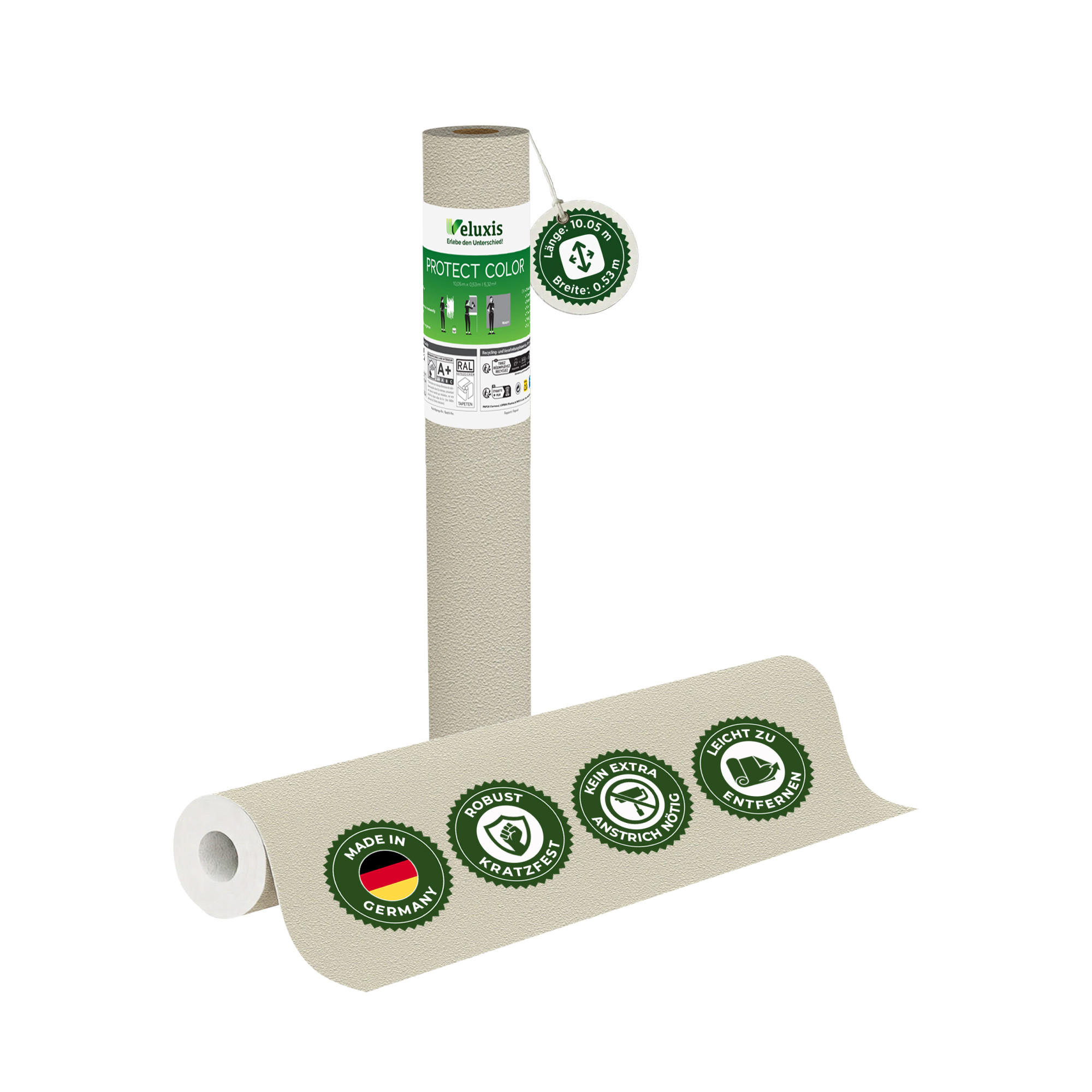 PROTECT Tapete Hellgrün 1x10,05x0,53m - Grün, Papier (0.53/0.1cm)