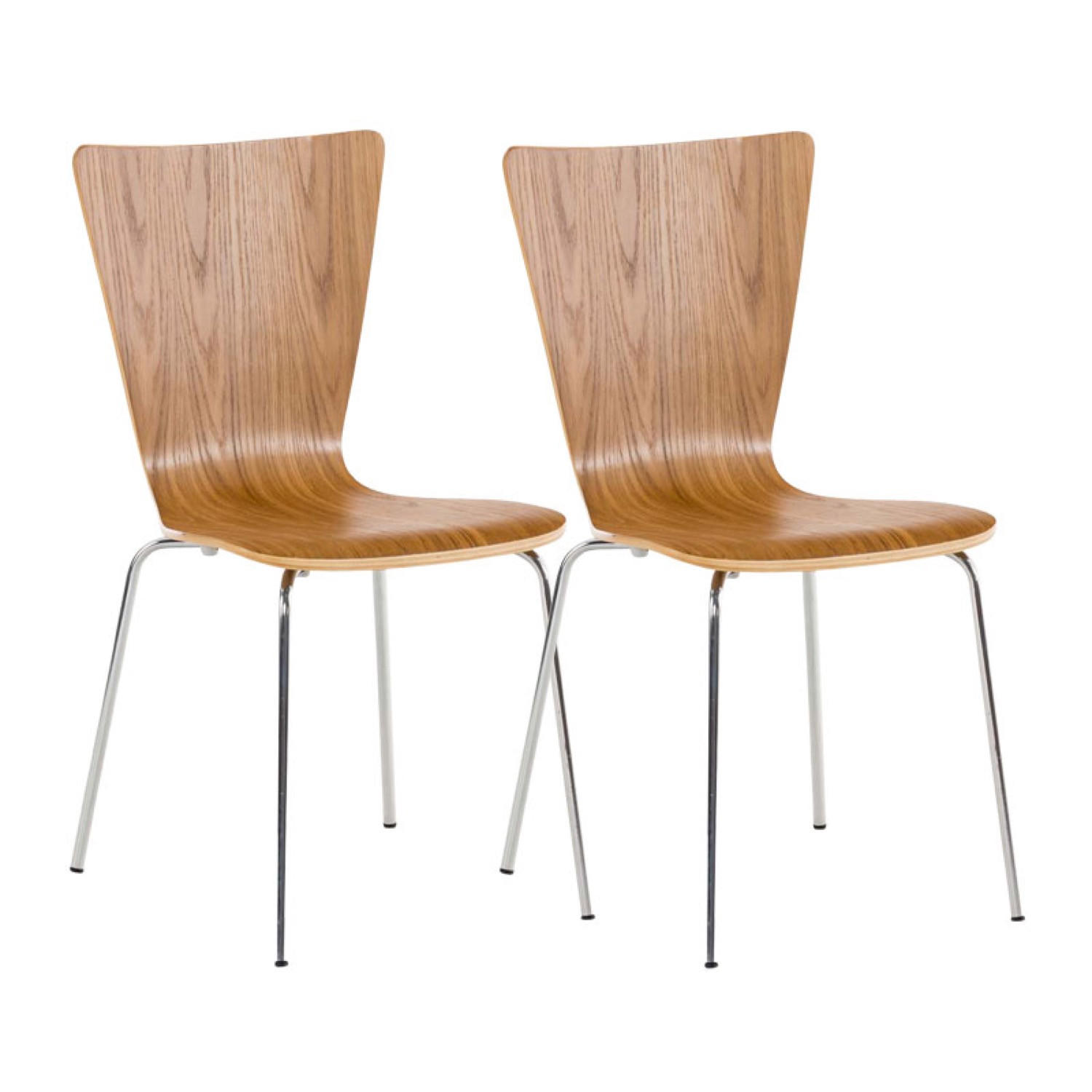 BESUCHERSTUHL Almere - 2er Set eiche - Braun, Holz (43/84/50cm) - TPFLiving