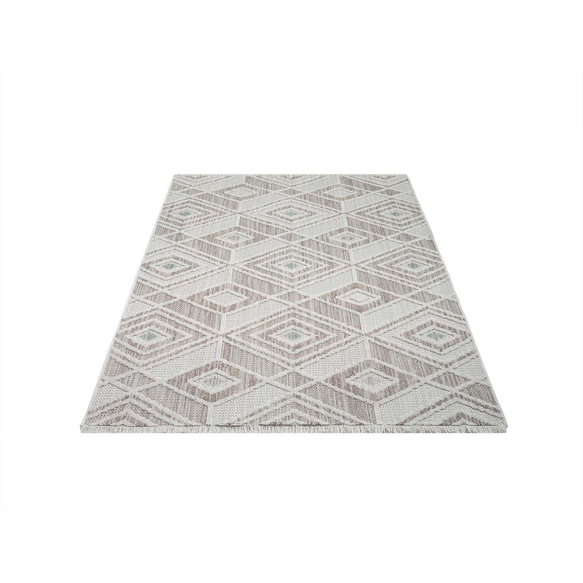 KURZFLOR-TEPPICH Lindo 8875 Grün 80x150 cm - Beige/Grün, Textil (80/150cm) - carpet city