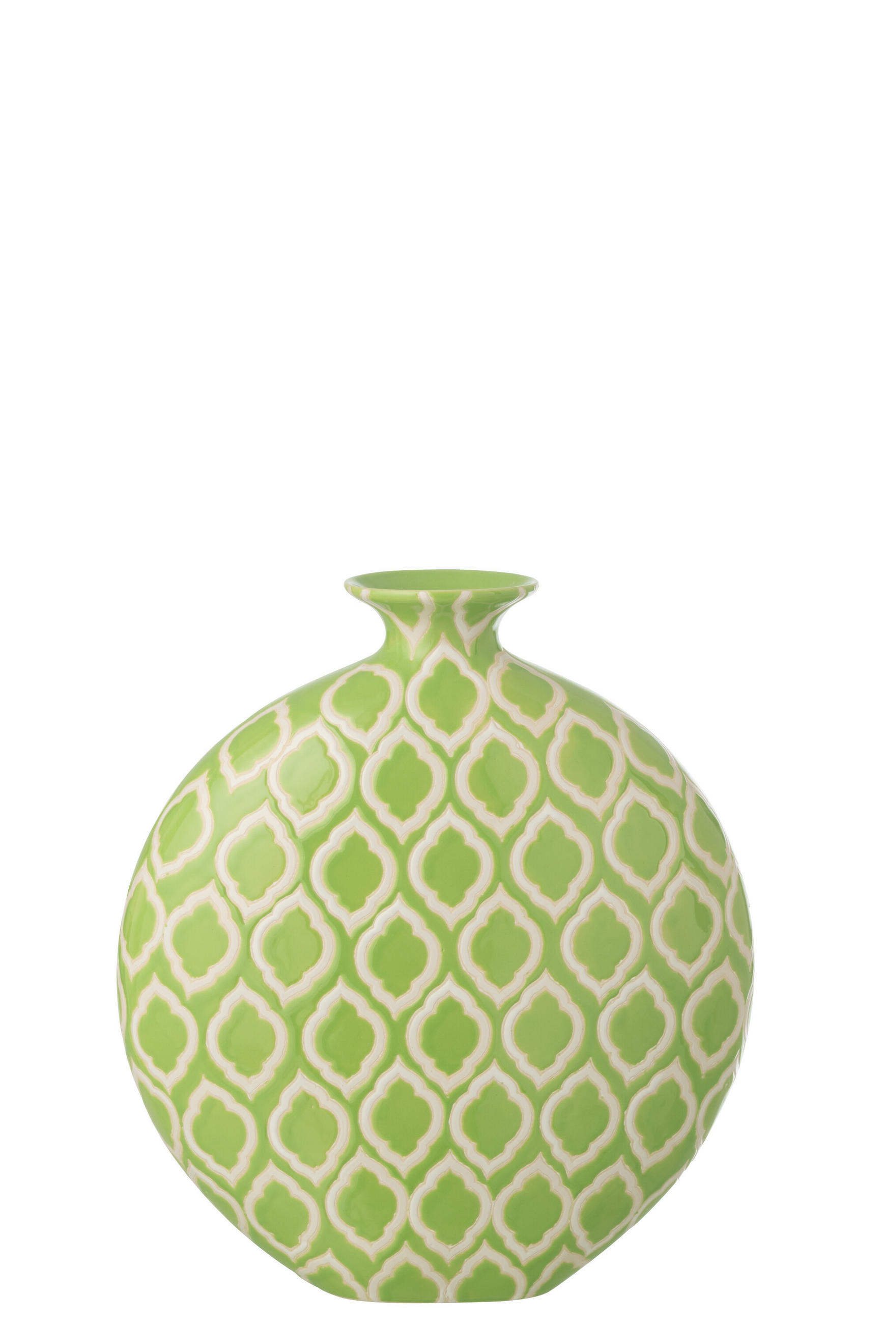 VASE KARIERT Grün - Grün, Keramik (33cm) - J-Line