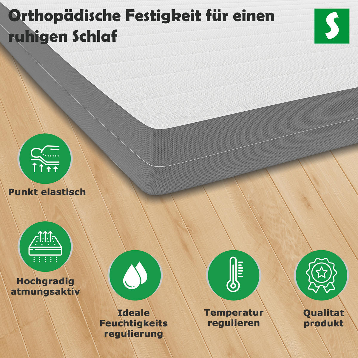 KALTSCHAUMMATRATZE 140x190 cm – 7 Zonen Matratze - Weiß, Textil (140/190cm) - Schlaftroll