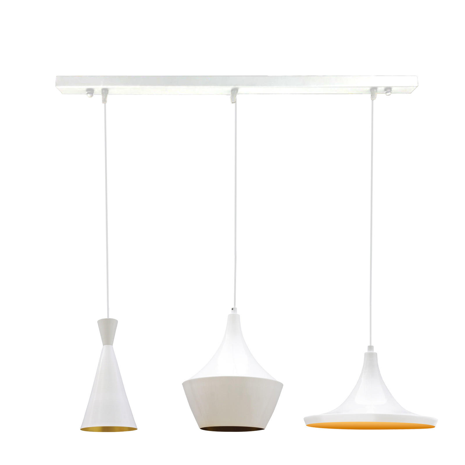 PENDELLEUCHTE Vintage 115/120 cm - Goldfarben/Weiß, Metall (115/120cm) - Bamyum