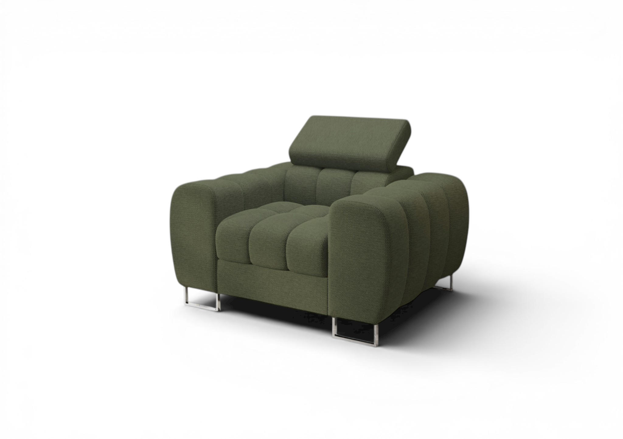 SESSEL Bastien In Stoff Aragon - Grün, Holzwerkstoff/Textil (115/95/97cm) - Fun Möbel
