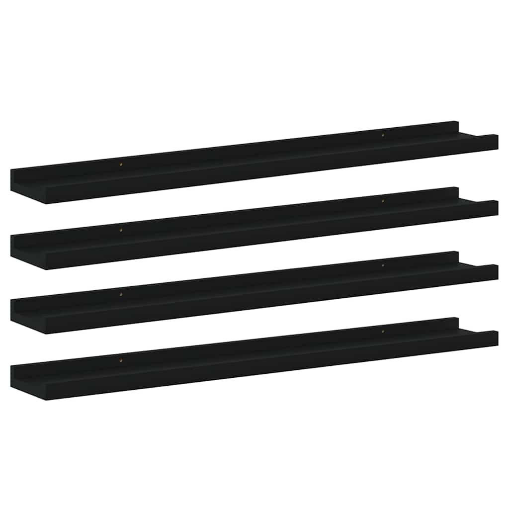 WANDREGALE 4er set Schwarz 80/9X3 Cm - Schwarz, Holzwerkstoff (80/3/9cm) - vidaXL
