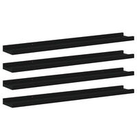 WANDREGALE 4er set Schwarz 80/9X3 Cm - Schwarz, Holzwerkstoff (80/3/9cm) - vidaXL