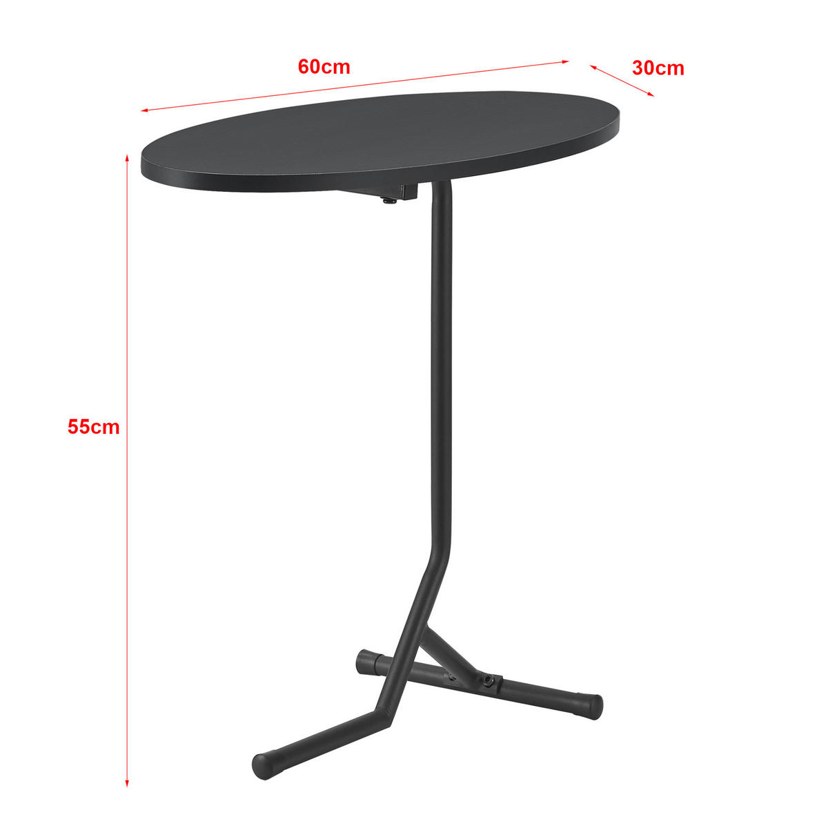BEISTELLTISCH Karlebo - Schwarz, Metall (30/60/55cm) - [en.casa]
