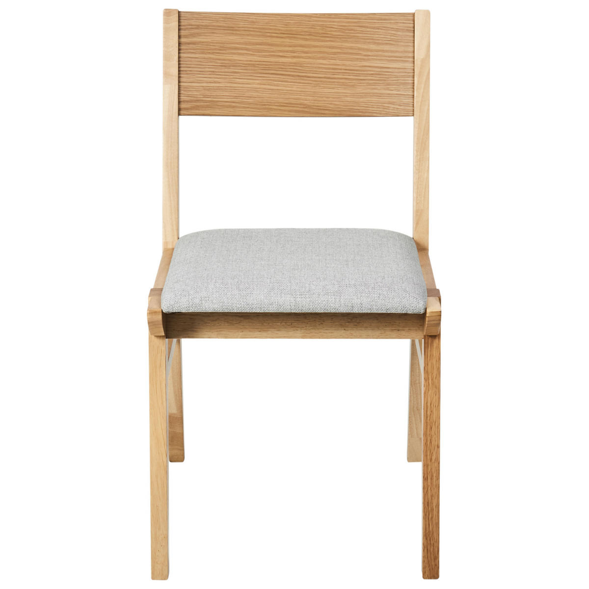 ESSZIMMERSTUHL 2er-Set Hellgrau Enola - Hellgrau/Braun, Holz (45/80/60cm) - Beliani