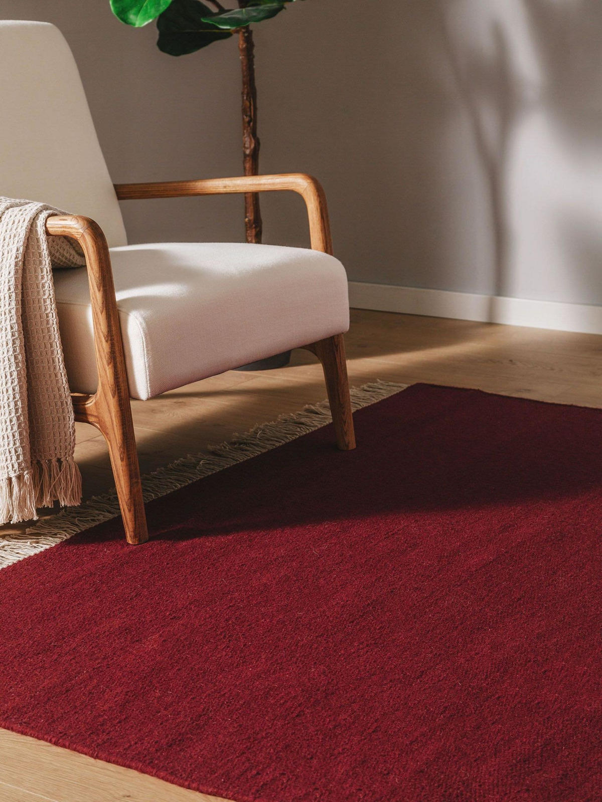 WOLLTEPPICH Liv Dunkelrot 120x170 cm - Rot, Textil (120/1cm) - KUNSTLOFT