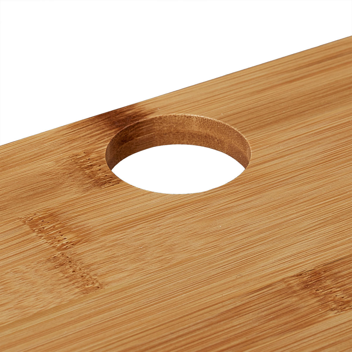 MONITORSTÄNDER Natur Bambus 2-Schubladen - Hellbraun, Holz (23/54/13cm) - Relaxdays