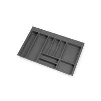 BESTECKEINSATZ Optima für Universalschublade, Modul 800mm, Kunststoff, Anthrazitgrau - Anthrazit, Kunststoff (49.8/6/77.1cm) - EMUCA