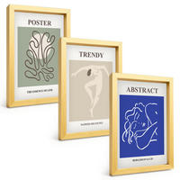BILDER SET 3er Set - 20x30 cm Goldrahmen - Henri Matisse Pastellgrafiken - Goldfarben, Kunststoff (20/30cm) - TULUP