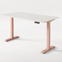 SCHREIBTISCH Elektrisch Höhenverstellbarer HomeOne 160x80cm Rosa/Weiß mit Memory-Funktion, Anti-Kollisions Technologie - Pink/Weiß, Holzwerkstoff (80/160/62cm) - Desktronic
