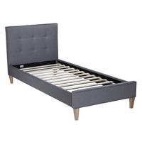 POLSTERBETT mit Lattenrost 90/200 cm in Grau - Grau, Textil (90/200cm) - Homestyle4u