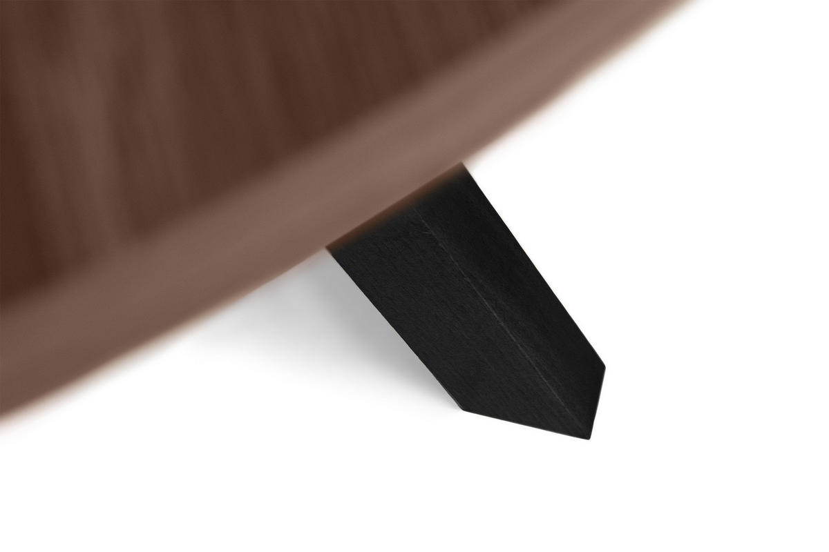 ESSTISCH INDAGA Ausziehbar 100-140cm Rund, Walnuss mittel/schwarz - Walnussfarben/Schwarz, Holz (100/140/75cm) - KONSIMO®