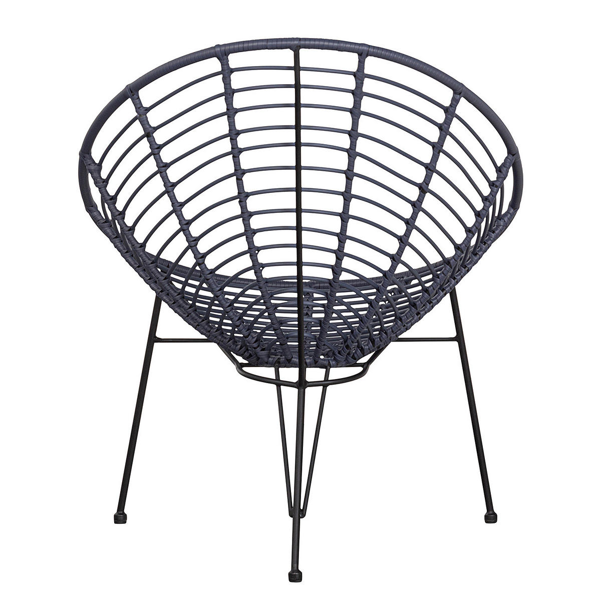 GARTENSESSEL - 2er-Set - Metall / Polyethylen - Blaugrau, Kunststoff/Metall (72/88/81cm) - home24