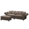 BIGSOFA - Antiklederlook - Dunkelbraun/Braun, Buchenholz/Textil (294/90/93cm) - home24