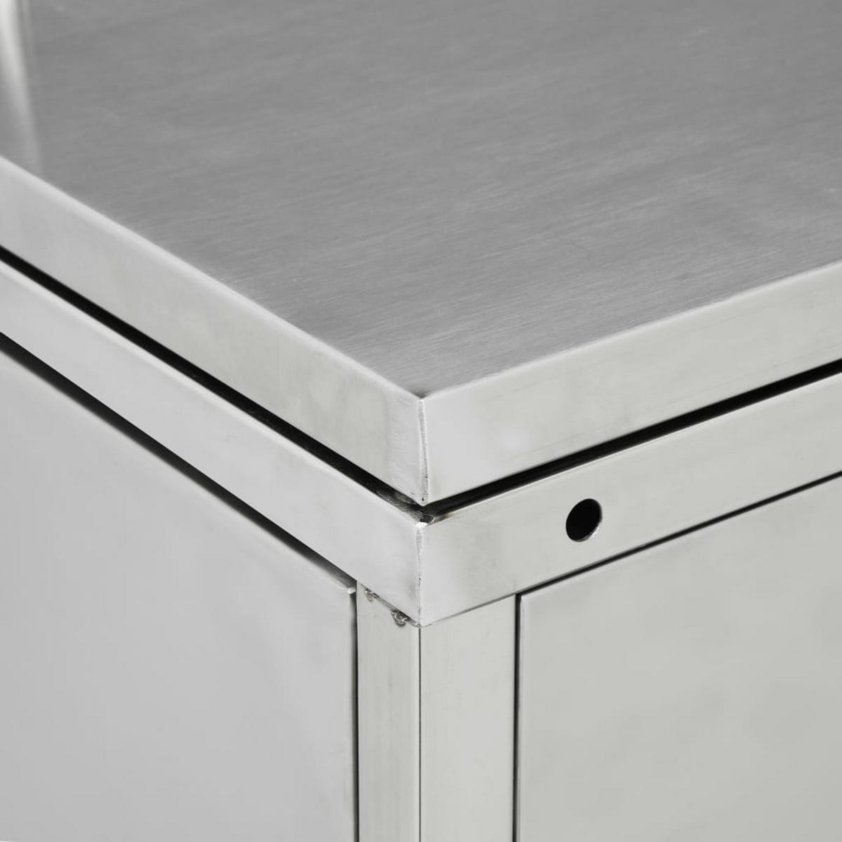 MÜLLTONNENBOX Für 1 Tonne 240 L Edelstahl - Silberfarben, Metall (69/115/77.5cm) - vidaXL