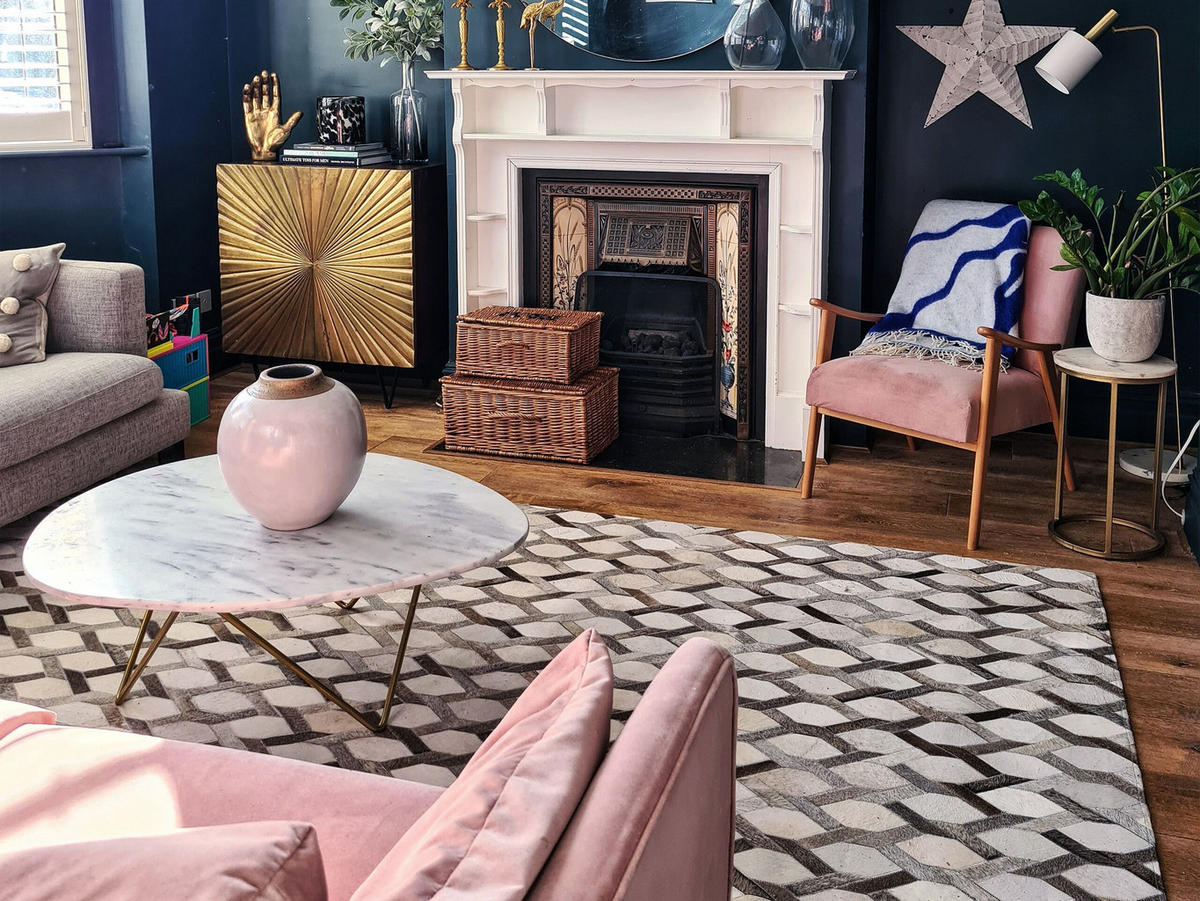 KURZFLOR-TEPPICH Aydin 230/160 cm - Grau, Fell (160/230cm) - Beliani