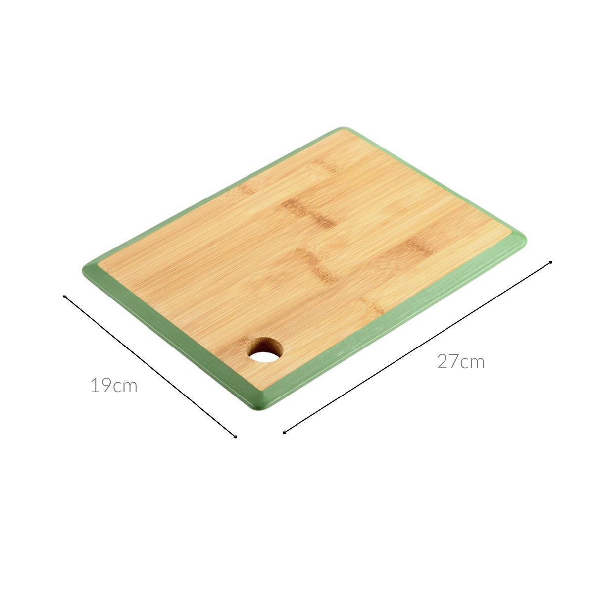 SCHNEIDEBRETT Bambus mit grünem Rand - Beige, Naturmaterialien (30/40cm) - Kesper