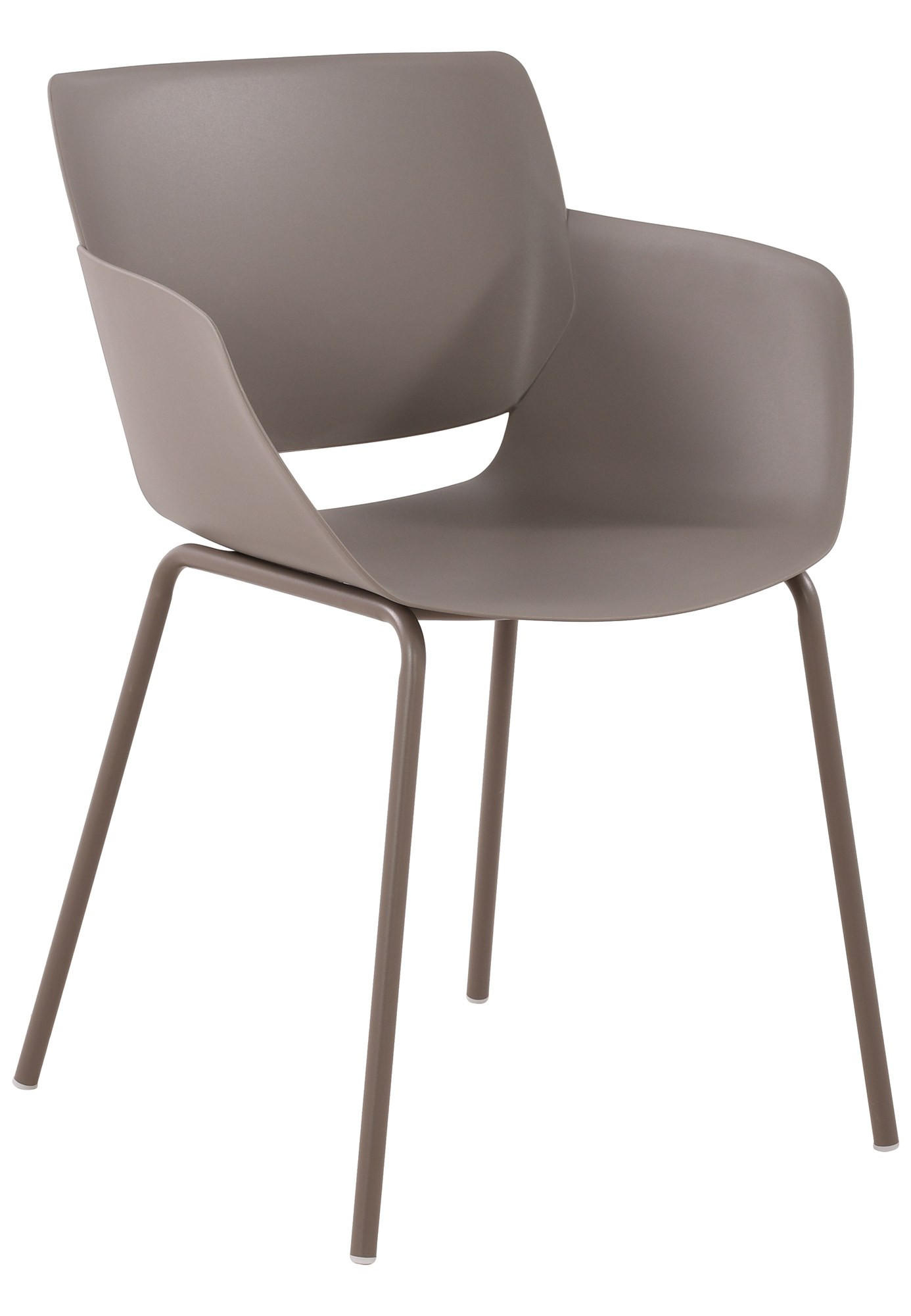 STUHL Kunststoff Taupe - Taupe, Kunststoff/Metall (58/80/54cm) - CLP