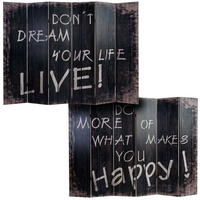 FOTO-PARAVENT RETRO Schwarz, Weiß - Schwarz/Weiß, Holz (240/180/2cm) - MCW