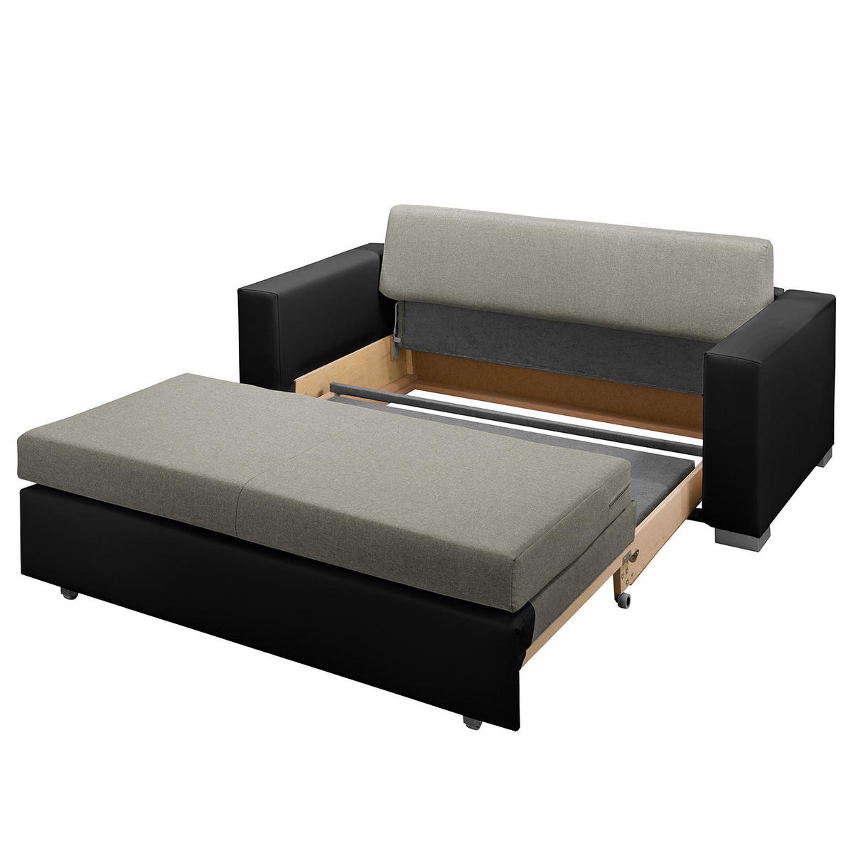 SCHLAFSOFA - Schwarz, Kunststoff/Textil (153/90/90cm) - home24