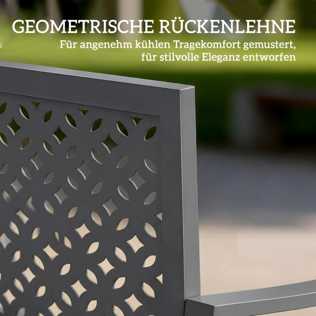 GARTENBANK 2 Sitzer Metall wetterfest 240 kg - Dunkelgrau, Metall (127/85/61cm) - LEBENLANG