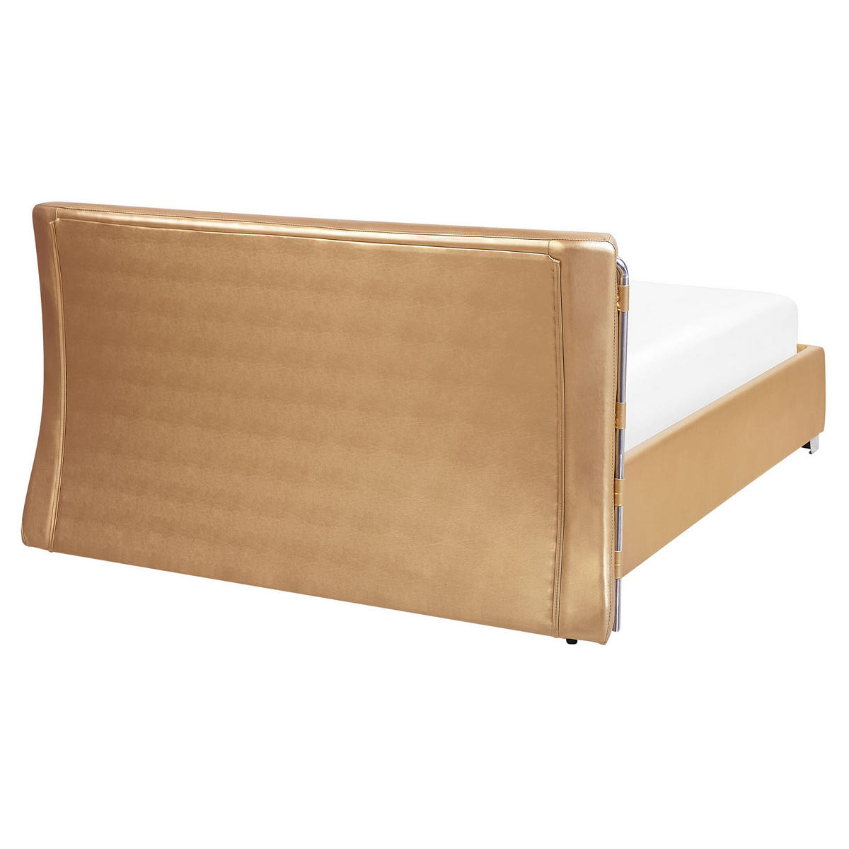 LEDERBETT 160/200cm Gold Paris - Goldfarben, Leder (160/200cm) - Beliani