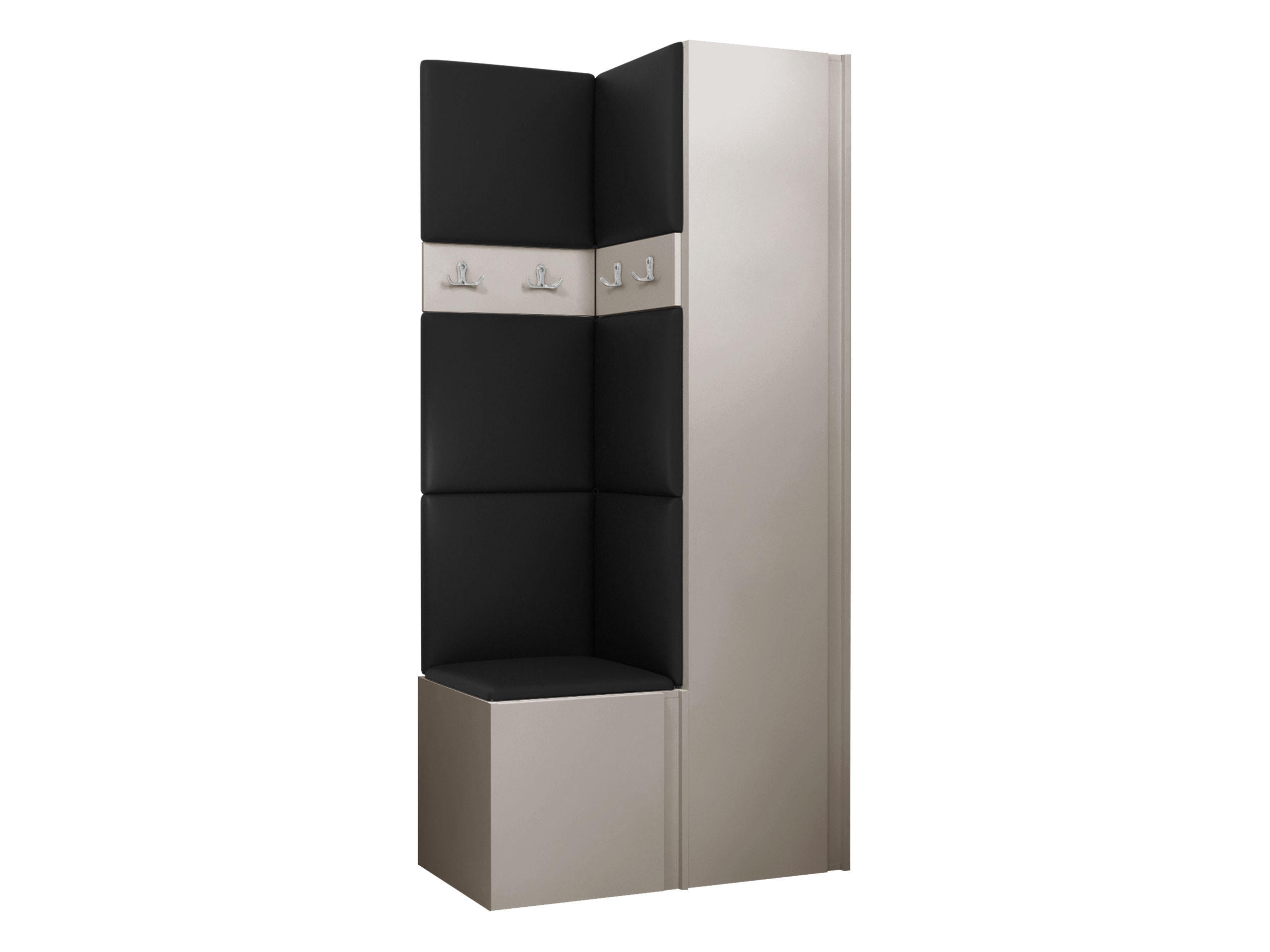 GARDEROBEN-SET Orion XXIV - Kaschmir/Schwarz, Holzwerkstoff/Kunststoff (82/186/46cm) - MIRJAN24