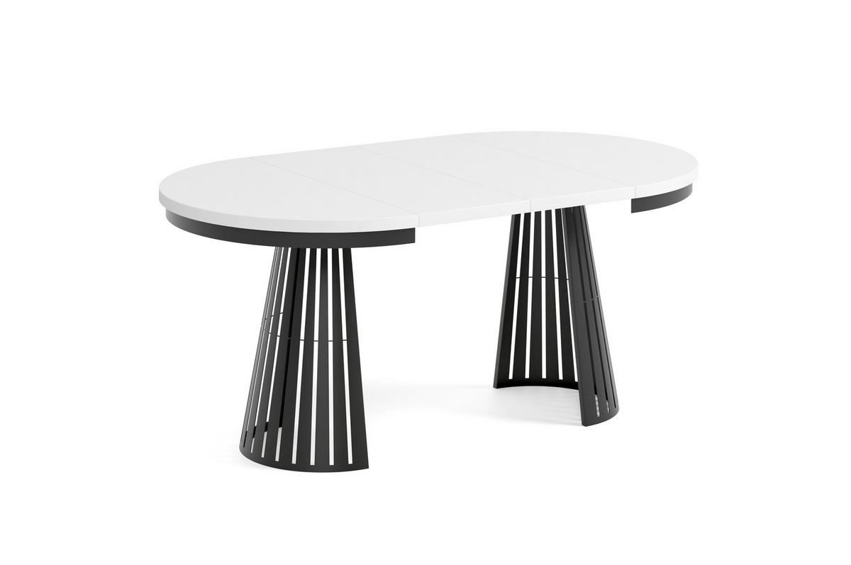 ESSTISCH Cone Bis - Schwarz/Weiß, Holzwerkstoff/Metall (100/100/76cm) - Meblini