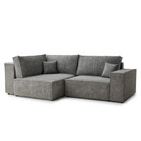 ECKSOFA MIT SCHLAFFUNKTION Tonga Grau Chenille-Stoff - Schwarz/Grau, Holz/Holzwerkstoff (105/253cm) - Maison de Reve