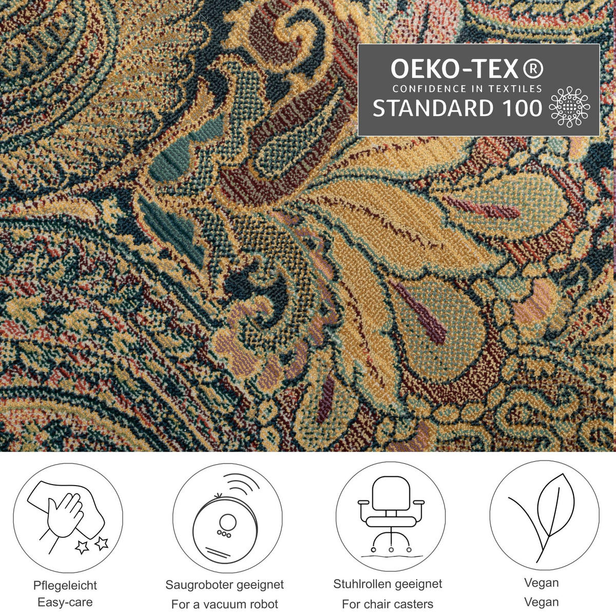 WEBTEPPICH Gabiro 739 160x235 cm - Goldfarben, Textil (160/235cm) - THEKO