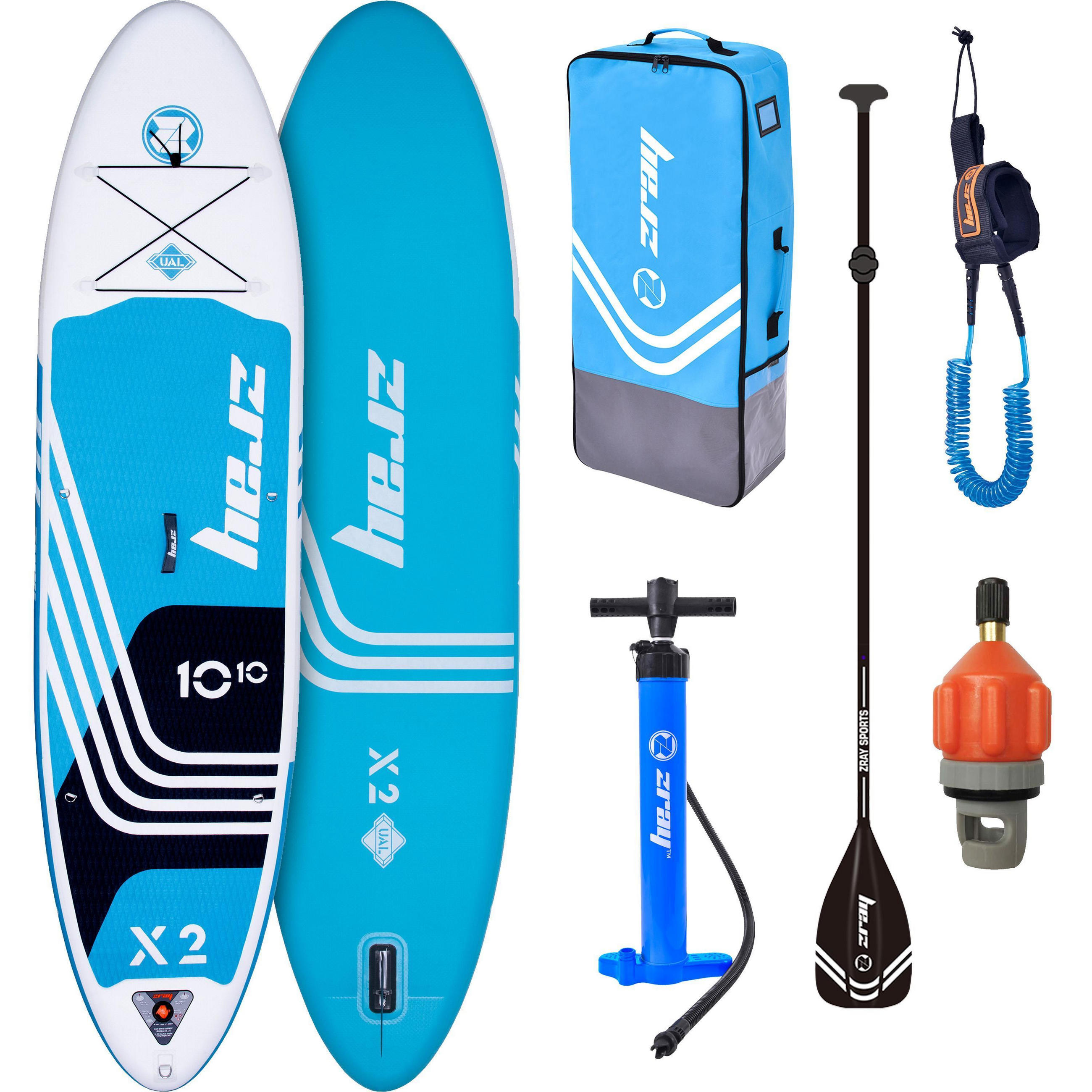 STAND-UP-PADDLE-BOARD X2 SUP Komplettset blau 330 x 81 x 15 cm mit Zubehör - Blau, Kunststoff (330/81/15cm) - Zray