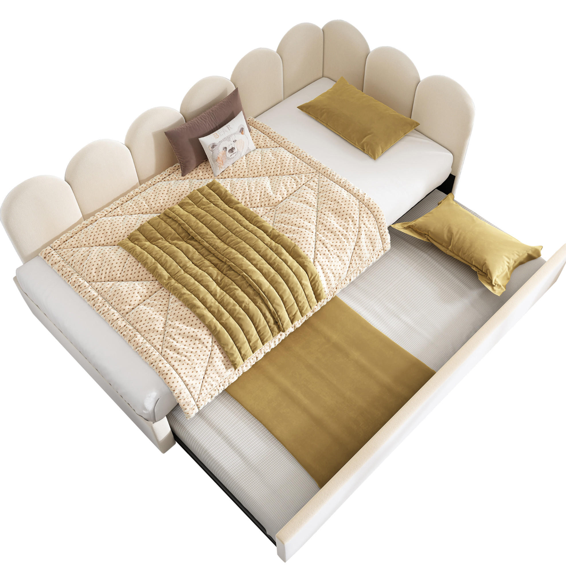 Okmyhome Bett Beige 90x200 cm