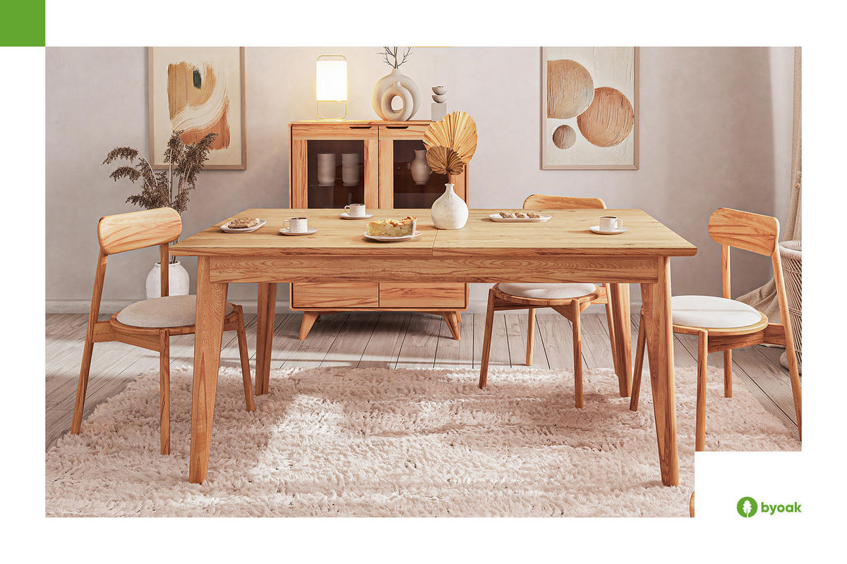 TISCH MIT SCHIEBEPLATTE GREG Wildeiche - Wildeiche, Holz (130/100/77cm) - byoak