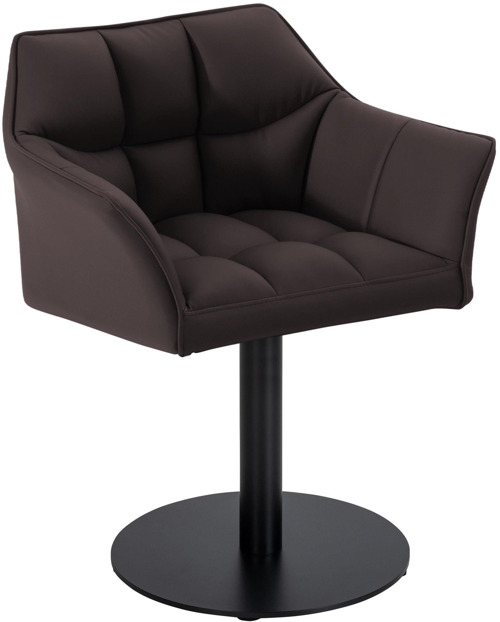 SESSEL Lederlook braun - Schwarz/Braun, Textil/Metall (64/75/48cm) - CLP