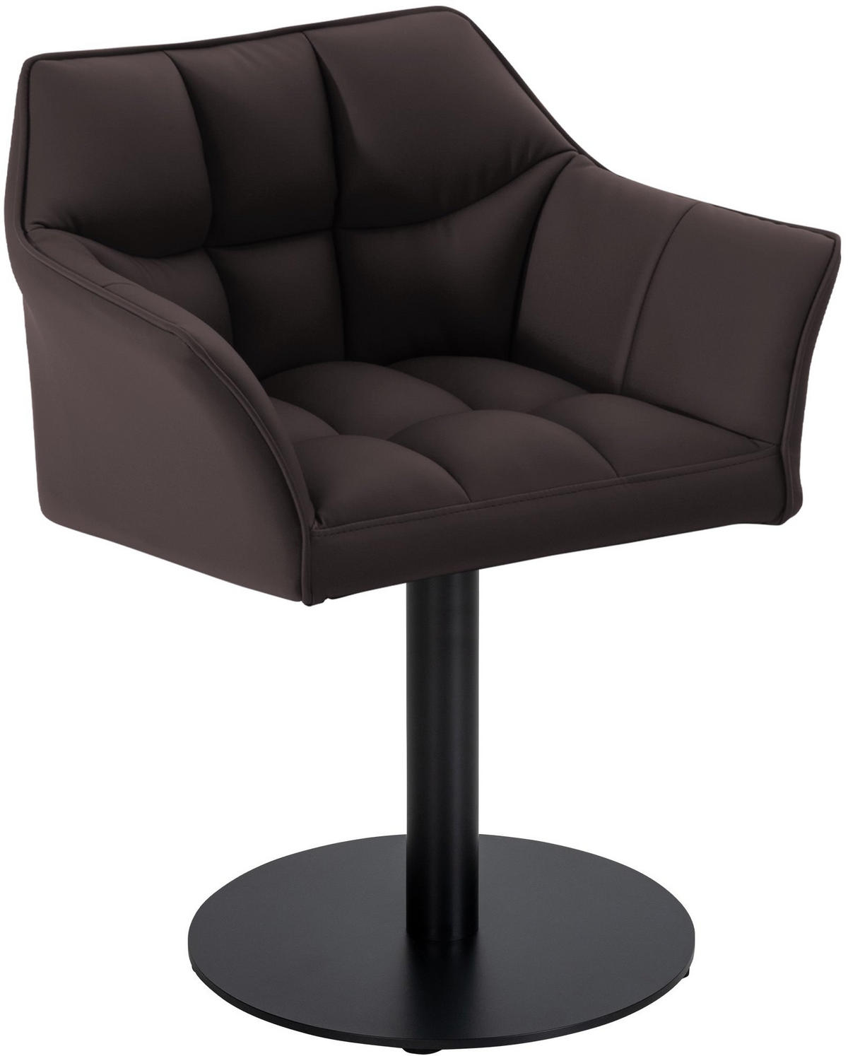 SESSEL Lederlook braun - Schwarz/Braun, Textil/Metall (64/75/48cm) - CLP