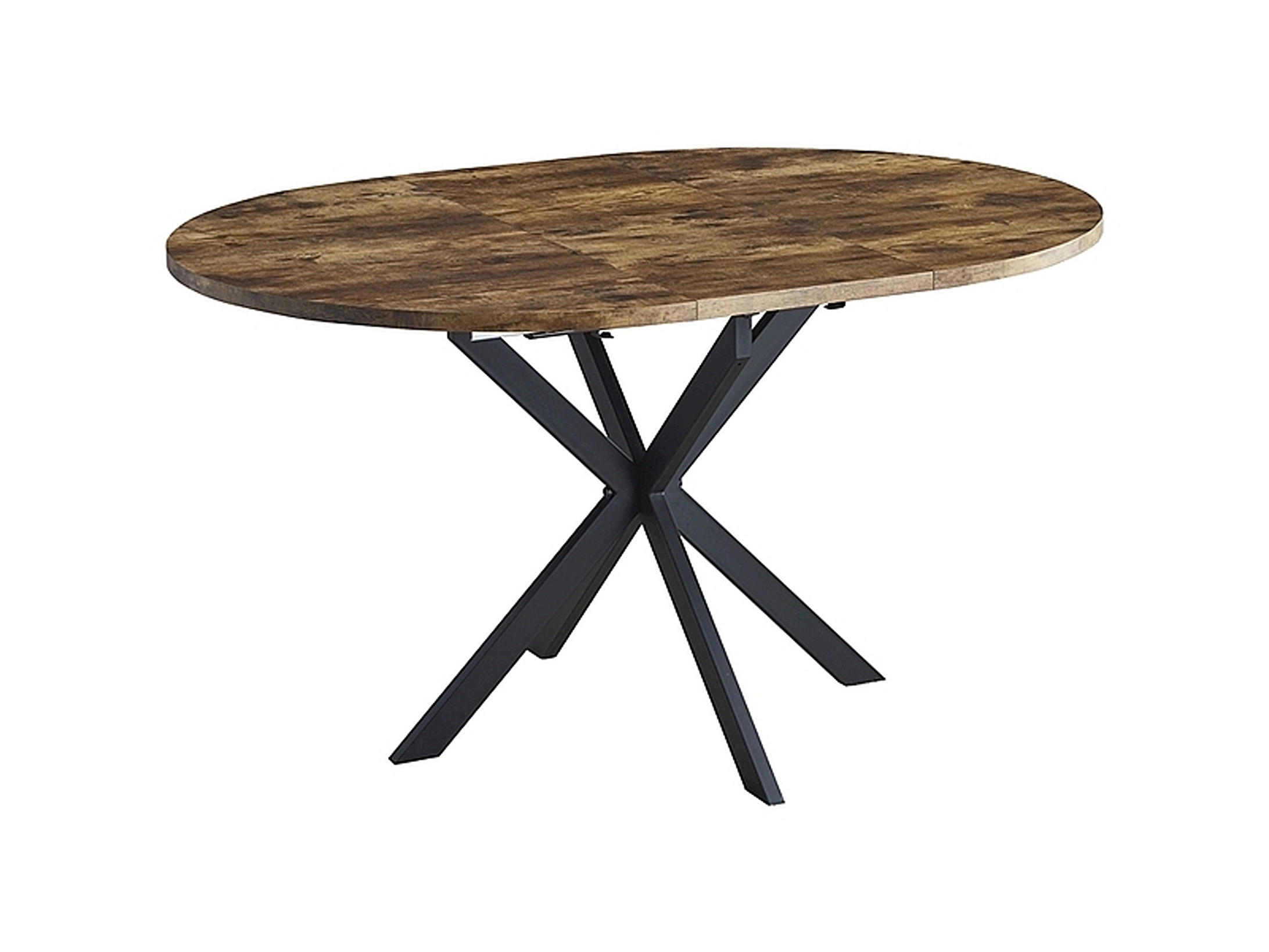 ESSTISCH Rund Nussbaum - Schwarz matt 100x75 cm - Nussbaumfarben/Schwarz, Holzwerkstoff (100/100/75cm) - designimpex