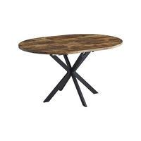 ESSTISCH Rund Nussbaum - Schwarz matt 100x75 cm - Nussbaumfarben/Schwarz, Holzwerkstoff (100/100/75cm) - designimpex