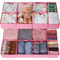 SCHUBLADEN Organizer 16er Set Grau/Rosa - Multicolor, Textil (24/11/26cm)