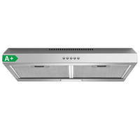 DUNSTABZUGSHAUBE Edelstahl mit LED-Beleuchtung, Umluftfunktion, Abluftfunktion - Silberfarben, Metall (14.02/49.02/64cm) - Korfee