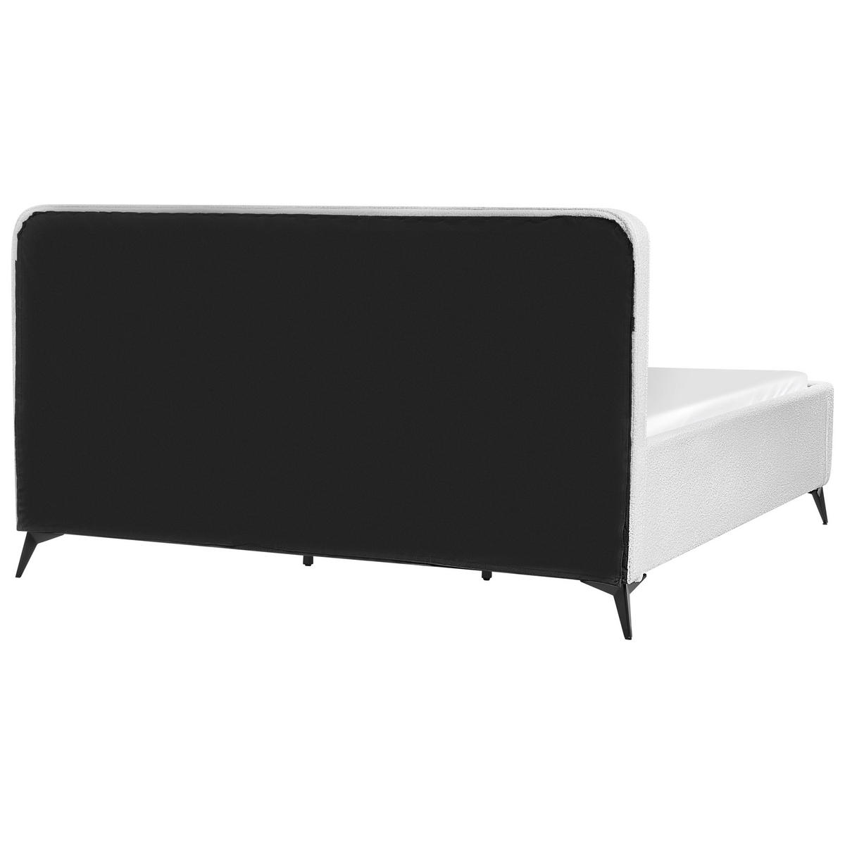 POLSTERBETT mit Lattenrost 180x200 cm Weiß Valognes - Weiß, Textil (180/200cm) - Beliani