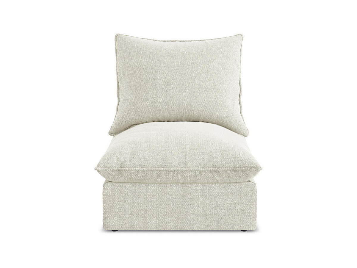 SOFAELEMENT Bouclé Stoff Beige - Sandfarben/Schwarz, Holzwerkstoff/Kunststoff (75/77/90cm) - Makamii