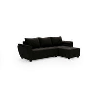 ECKSOFA ZEUS L Monolith 97 Rechts mit Schlaffunktion - Schwarz, Textil (251/140cm) - Bedante