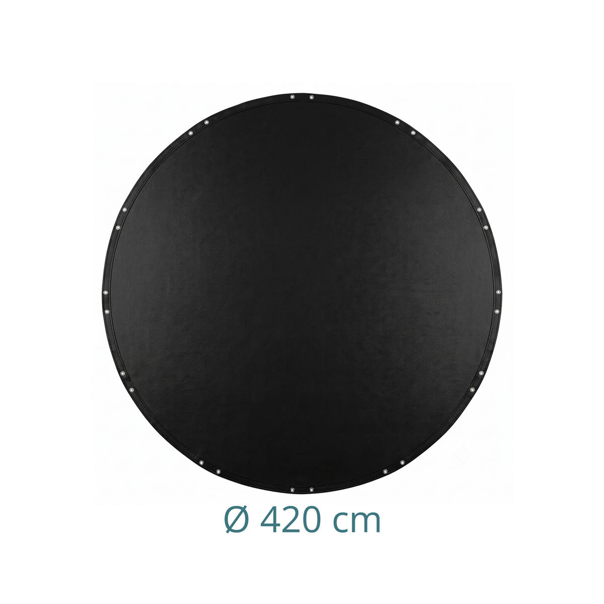 POOLABDECKUNG Schwarz rund UV-beständig PE Durchmesser 420 cm - Schwarz, Kunststoff/Metall (420/420cm) - Relaxdays