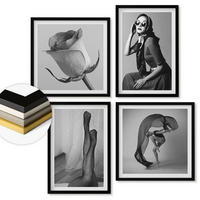 WANDBILDER 4er-Set - 50x50 cm & 40x60 cm Schwarzer Rahmen - Stilvolle Porträts eleganter Frauen - Schwarz, Kunststoff (50/50cm) - ArtPrintCave