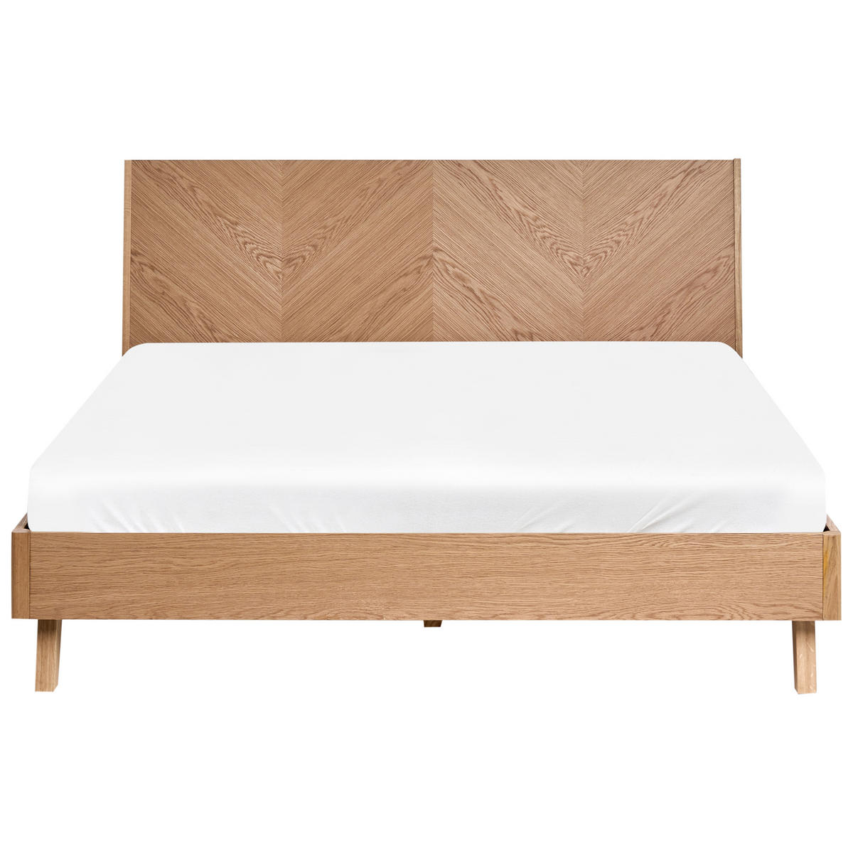 BETT mit Lattenrost 160/200 cm Hellbraun Wizernes - Hellbraun, Holzwerkstoff (160/200cm) - Beliani