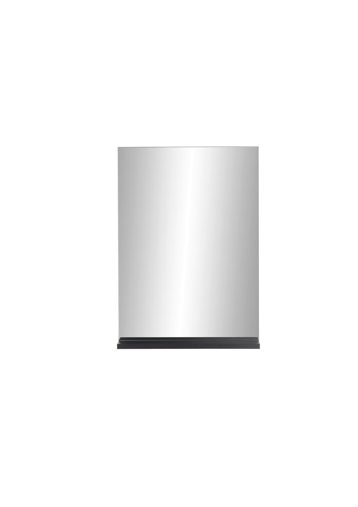 SPIEGEL M12 Weiß Hochglanz 60/85/12 cm schmal - Dunkelgrau, Holzwerkstoff (60/85/12cm) - Livojo